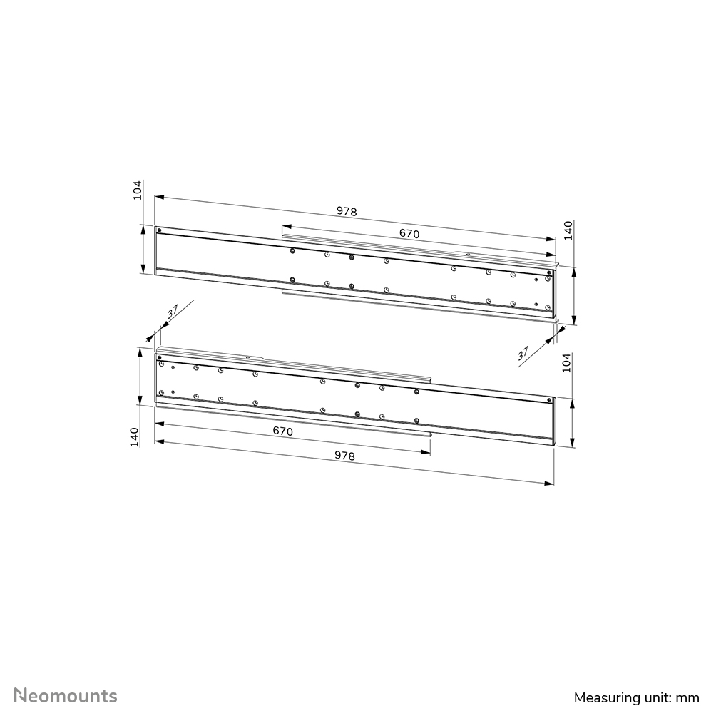 Neomounts ADM-875WH2 Adaptador de doble pantalla 42-65"